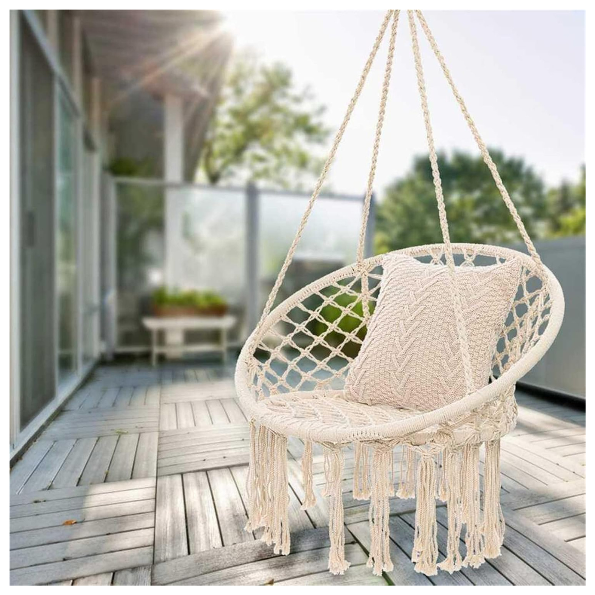 SILLA HAMACA DE MACRAME RESISTENTE